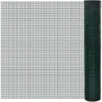 vidaXL Drahtzaun für Hühner Verzinkt mit PVC-Beschichtung 25x1 m Grün