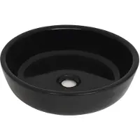 vidaXL Waschbecken Keramik Rund Schwarz 42x12 cm