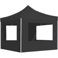 vidaXL Profi-Partyzelt Faltbar mit Wänden Aluminium 3×3m Anthrazit
