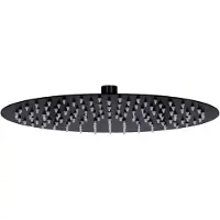 vidaXL Regenbrause Edelstahl 30 cm Rund Schwarz