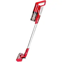 TurboTronic Akku Staubsauger - C26 - kabelloser 2in1 Stabstaubsauger & Handstaubsauger, 22,2 V Lithium-Akku, 11 kPa Saugleistung, beutellos, Tierhaar-Bürste rot