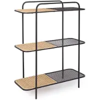 YES everyday Regal Elyot aus Rattan, klassischer Stil, 2 Fächer, Natur, Gestell Metall schwarz
