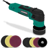 Vonroc Dual Action Poliermaschine 400W - Ø50 & Ø75MM | Inkl. 2 Stützteller und 8 Polierpads