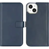 Selencia Apple iPhone 14 Hülle - Echtes Leder - - Klapphülle - Blau