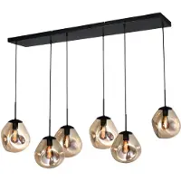 Masterlight Pendelleuchte Lava 6-flammig Glas Grau 130x35cm