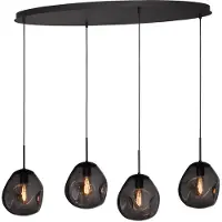 Masterlight Hängelampe Lava Oval 4x Rauchglas Ø 24cm
