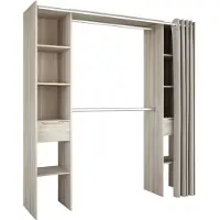 Demeyere 2 Säulenschrank / 2 Schränke / 2 Schubladen - Shannon Eiche Nachbildung - L 115 x T 50 x H 203 cm - DANA