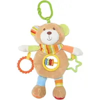 Lorelli Baby Kuscheltier Activitiy Spielzeug Plüsch, Greifling, C-Ring ab Geburt beige