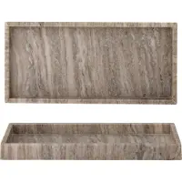 Bloomingville Majsa Tablett L38 Brown Marble - , Braun / Rost, für Küche, Marmor