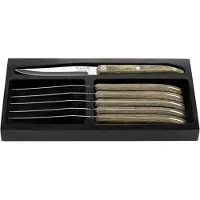 Style de Vie Grillmesser Laguiole Grau Pakka Glatt Set 6 Sdv