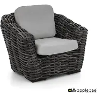 Apple Bee Lounge-Sessel Applebee Palm Bay Lounge Black 102 Wicker Black Wash Pebble Grey