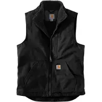 Carhartt Weste Washed Duck Lined Mock Neck Vest Men Black-L