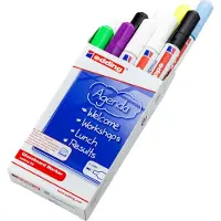 Edding 90 4-90999 Glasboardmarker Hvid, Sort, Gul, Violet, Lysegrøn, Lyseblå 2 mm, 3 mm 10 stk