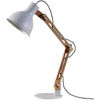LINDBY Schreibtischlampe Shivanja , Holz hell, für Arbeitszimmer / Büro, Holz, Modern, Tischlampe