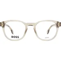HUGO BOSS Boss 1384 Herren-Brille inkl. Gläser Vollrand Quadratisch Acetat-Gestell 49/21/145, gelb