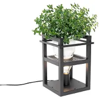 QAZQA - Industrie I Vintage I Industrie I Vintage I Tischlampe schwarz - Cage Rack I Wohnzimmer I Schlafzimmer - Stahl Rechteckig - LED geeignet E27