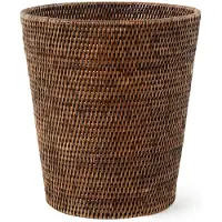 DECOR WALTHER Kosmetikeimer Basket Rund Rattan Dunkel