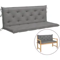 vidaXL Gartenbank-Auflage Grau 150x(50+50)x7 cm Oxford-Gewebe
