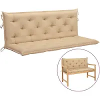 vidaXL Gartenbank-Auflage Beige 150x(50+50)x7 cm Oxford-Gewebe