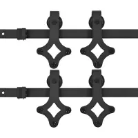 vidaXL Schiebetür-Beschlagsätze 2 Stk. 183 cm Stahl Schwarz