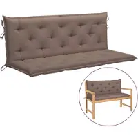 vidaXL Gartenbank-Auflage Taupe 150x(50+50)x7 cm Oxford-Gewebe