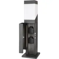 Deko-light Steckdosensäule Kukui Puka mit E27-Fassung, alu / grau / zink, Aluminium, Modern