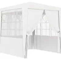 The Living Store Profi-Partyzelt mit Seitenwänden 2×2m Weiß 90 g/m²