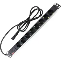 Roline 19-Zoll-Steckdosenleiste 8fach + C14-Stecker, silberfarben, 2 m