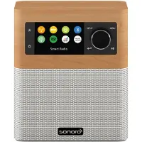 Sonoro STREAM, Internet, DAB, DAB+, FM, TFT, 6,1 cm (2.4"), 802.11a, 802.11b, 802.11g, Wi-Fi 4 (802.11n), Ahornfarbe, Weiß