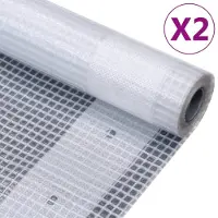 vidaXL Gitter-Abdeckplanen 2 Stk. 260 g/m² 4x8 m Weiß