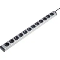 Ehmann 0600x00122031 Steckdosenleiste ohne Schalter 12fach Aluminium Schutzkontakt 1St.