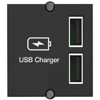 Bachmann USB A/A 15W Doppelcharger , 2x Typ A 5V/2,4A GST18, schwarz, 0,2 m