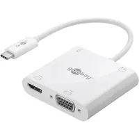Goobay USB-C Multiport-Adapter HDMI + VGA + PD 100 W 52418 Weiß
