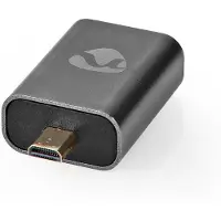 Nedis HDMI -Adapter - HDMI Micro Stecker / HDMI Stecker - HDMI Ausgang - Vergoldet - Gerade - Aluminium - Gun Metal Grau - 1 Stück - Verpackung mit Sichtfenster