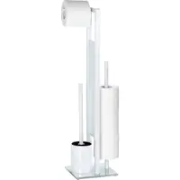 Wenko Toilettenbutler Rivalta weiß - Toilettenbürste mit Halter, Toilettenpapierhalter und Ersatzrollenhalter