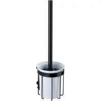 Wenko WC-Garnitur Classic Plus Black, mit hochwertigem Rostschutz Wenko Schwarz, Behälter: Weiß