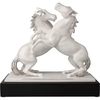 Goebel Deko-Objekt Studio 8 - Artiste et Alegria, Biskuit-Porzellan, weiss-platin, 29 cm, 30800081