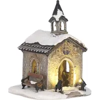 Luville Weihnachtshäuschen kleine Kapelle 11x11x15 cm (mix)