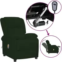 vidaXL Elektrischer Massagesessel Dunkelgrün Samt