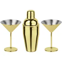 Paderno Cocktailset Martini Mirror Gold (3er-Set)