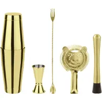 Paderno Cocktailset Boston Mirror Gold (5er-Set)