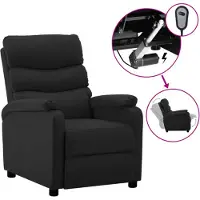 vidaXL Relaxsessel Elektrisch Schwarz Kunstleder