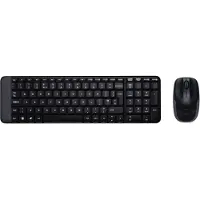 Logitech MK220, Volle Größe (100%), Kabellos, RF Wireless, QWERTZ, Schwarz, Maus enthalten