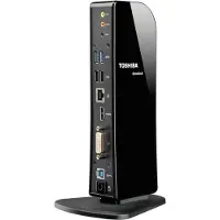 Toshiba dynadock U3.0, Kabelgebunden, USB 3.2 Gen 1 (3.1 Gen 1) Type-A, 10,100,1000 Mbit/s, Schwarz, 2048 x 1152 Pixel, Erweitert, Spiegel, Primary display