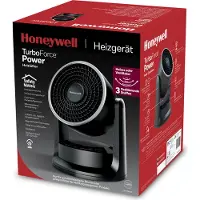 Honeywell Turbo Force, Elektrischer Raumheizlüfter, Drinnen, Flur, Schwarz, 1600 W, 800 W