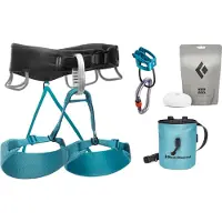 Black Diamond - Kletter-Set - Momentum Harness - W's package Aqua verde für Damen - Größe XS - Blau