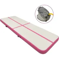 vidaXL Aufblasbare Gymnastikmatte mit Pumpe 500x100x20 cm PVC Rosa