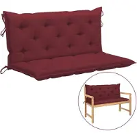 vidaXL Gartenbank-Auflage Weinrot 120x(50+50)x7 cm Oxford-Gewebe