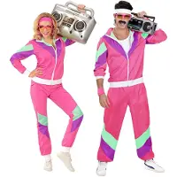 Widmann 80er Jahre Trainingsanzug Pink Unisex