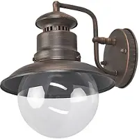 LINDBY Eddie Außenwandleuchte Rust - , EDDIE, dimmbar, Braun / Rost, für Balkon, Metall, Landhaus / Rustikal